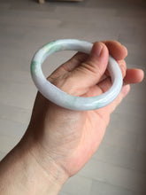 Load image into Gallery viewer, 54.8mm Certified Type A 100% Natural green/white/purple with green floating flowers Jadeite Jade bangle BL124-1273