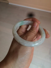 Load image into Gallery viewer, 52.5 mm Certified Type A 100% Natural sunny green/white Jadeite jade bangle m97-5059
