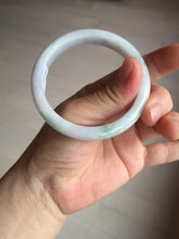 Load image into Gallery viewer, 54.8mm Certified Type A 100% Natural green/white/purple with green floating flowers Jadeite Jade bangle BL124-1273