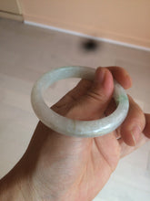 Load image into Gallery viewer, 52.5 mm Certified Type A 100% Natural sunny green/white Jadeite jade bangle m97-5059