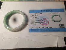 Load image into Gallery viewer, 60.5mm Certified Type A 100% Natural sunny green/white/brown Jadeite Jade bangle A109-5414