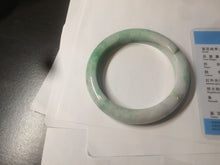 Load image into Gallery viewer, 60.5mm Certified Type A 100% Natural sunny green/white/brown Jadeite Jade bangle A109-5414