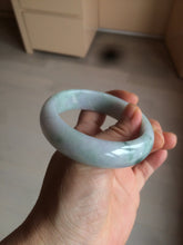 Load image into Gallery viewer, 56.2mm certified Type A 100% Natural green/purple chubby Jadeite Jade bangle AY73-5917