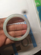 Load image into Gallery viewer, 52.5 mm Certified Type A 100% Natural sunny green/white Jadeite jade bangle m97-5059