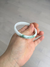 Load image into Gallery viewer, 50.2mm Certified Type A 100% Natural white with floating flowers/purple Jadeite Jade bangle BL92-4677
