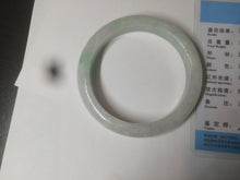 Load image into Gallery viewer, 52.5 mm Certified Type A 100% Natural sunny green/white Jadeite jade bangle m97-5059