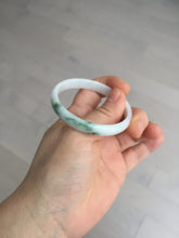 Load image into Gallery viewer, 50.2mm Certified Type A 100% Natural white with floating flowers/purple Jadeite Jade bangle BL92-4677