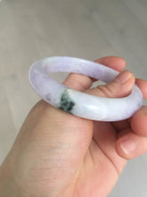 Load image into Gallery viewer, 55.5mm certified 100% natural type A sunny green/purple jadeite jade bangle BN88-8714