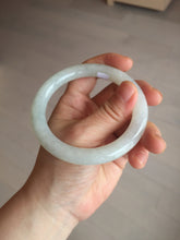 Load image into Gallery viewer, 57.7mm certified 100% natural type A icy watery light green white round cut jadeite jade bangle BS84-(1100)