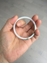 Load image into Gallery viewer, 50.2mm Certified Type A 100% Natural white with floating flowers/purple Jadeite Jade bangle BL92-4677