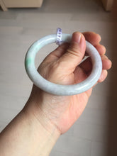 Load image into Gallery viewer, 59mm certified 100% natural type A light green/white/purple slim round cut jadeite jade bangle PC34-2674