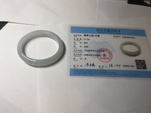 Load image into Gallery viewer, 47mm certified 100% natural Type A icy watery light green white oval jadeite jade bangle AU43-8151