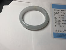Load image into Gallery viewer, 47mm certified 100% natural Type A icy watery light green white oval jadeite jade bangle AU43-8151