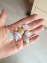 Load image into Gallery viewer, 100% natural type A jadeite jade icy watery Willow leaf/petal/peach pendant group AC79