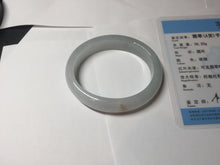 Load image into Gallery viewer, 47mm certified 100% natural Type A icy watery light green white oval jadeite jade bangle AU43-8151