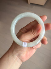 Load image into Gallery viewer, 57.7mm certified 100% natural type A icy watery light green white round cut jadeite jade bangle BS84-(1100)