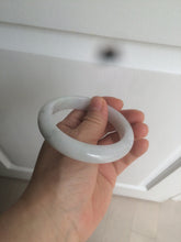 Load image into Gallery viewer, 57mm certified 100% natural type A light green/white jadeite jade bangle AX83-5063