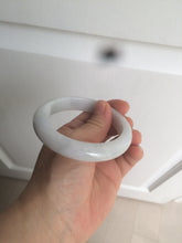 Load image into Gallery viewer, 57mm certified 100% natural type A light green/white jadeite jade bangle AX83-5063