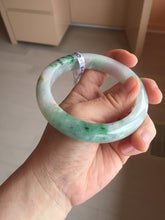Load image into Gallery viewer, 60.5mm certified Type A 100% Natural light green sunny green light purple Jadeite Jade bangle BK140-5278