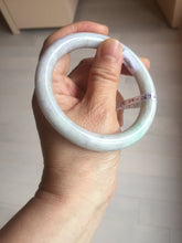 Load image into Gallery viewer, 59mm certified 100% natural type A light green/white/purple slim round cut jadeite jade bangle PC34-2674