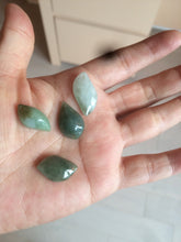Load image into Gallery viewer, 100% natural type A jadeite jade icy watery Willow leaf/petal pendant group AC82