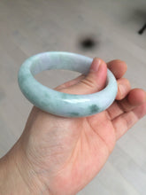 Load image into Gallery viewer, 56.2mm certified Type A 100% Natural green/purple chubby Jadeite Jade bangle AY73-5917