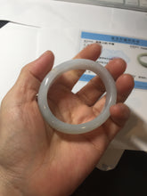 Load image into Gallery viewer, 47mm certified 100% natural Type A icy watery light green white oval jadeite jade bangle AU43-8151