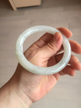 Load image into Gallery viewer, 57.7mm certified 100% natural type A icy watery light green white round cut jadeite jade bangle BS84-(1100)