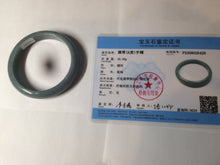 Load image into Gallery viewer, 59mm Certified Type A 100% Natural light blue/gray Guatemala Jadeite bangle Y134-6420
