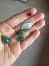 Load image into Gallery viewer, 100% natural type A jadeite jade icy watery Willow leaf/petal pendant group AC82