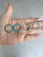 Load image into Gallery viewer, 17.9mm 7 3/4 100% natural type A icy watery green/blue/white Guatemala jadeite jade band ring group BP76(12-15)