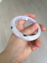 Load image into Gallery viewer, SOld! pleae don't order. Thanks. 55mm certified 100% natural type A sunny green/purple jadeite jade bangle BN86-8721
