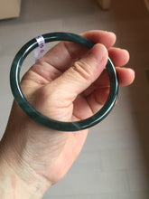 Load image into Gallery viewer, 61mm Certified Type A 100% Natural dark green/blue/gray Guatemala slim round cut Jadeite bangle BP199-5515