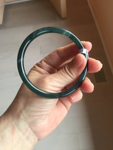 Load image into Gallery viewer, 61mm Certified Type A 100% Natural dark green/blue/gray Guatemala slim round cut Jadeite bangle BP199-5515