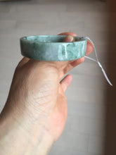 Load image into Gallery viewer, 52.8mm Certified type A 100% Natural green with green floating flowers Jadeite Jade square bangle PC36-0408