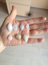 Load image into Gallery viewer, 100% natural type A jadeite jade icy watery Willow leaf/petal/peach pendant group AC79
