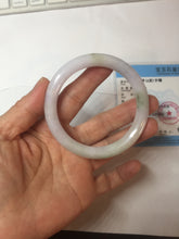 Load image into Gallery viewer, 54.3mm Certified Type A 100% Natural light green purple round cut jadeite Jade bangle E138-4942