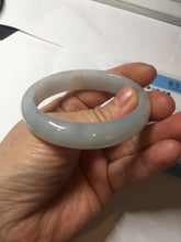 Load image into Gallery viewer, 47mm certified 100% natural Type A icy watery light green white oval jadeite jade bangle AU43-8151