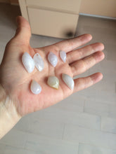 Load image into Gallery viewer, 100% natural type A jadeite jade icy watery Willow leaf/petal/peach pendant group AC79