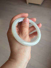 Load image into Gallery viewer, 58.9mm certified 100% natural type A icy watery light green white round cut jadeite jade bangle BS83-(1099)
