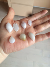 Load image into Gallery viewer, 100% natural type A jadeite jade icy watery Willow leaf/petal/peach pendant group AC79