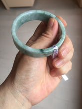 Load image into Gallery viewer, 52.8mm Certified type A 100% Natural green with green floating flowers Jadeite Jade square bangle PC36-0408