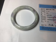 Load image into Gallery viewer, 58.5mm Certified Type A 100% Natural white/light purple/green Jadeite Jade bangle BF121-1927