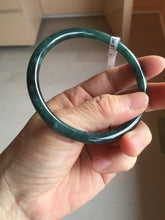 Load image into Gallery viewer, 61mm Certified Type A 100% Natural light green/blue/gray Guatemala slim round cut Jadeite bangle BP198-2051