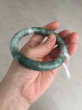 Load image into Gallery viewer, 59.5mm certified Type A 100% Natural dark green brown chubby round cut Jadeite Jade bangle BK141-5309
