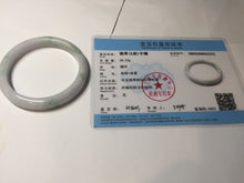 Load image into Gallery viewer, 54.8mm Certified Type A 100% Natural green/white/purple with green floating flowers Jadeite Jade bangle BL124-1273