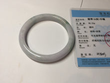 Load image into Gallery viewer, 54.8mm Certified Type A 100% Natural green/white/purple with green floating flowers Jadeite Jade bangle BL124-1273