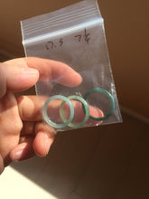 Load image into Gallery viewer, 17.5mm 7 1/4 100% natural type A icy watery green/blue icy watery Guatemala jadeite jade band ring group  BP78