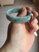 Load image into Gallery viewer, 50.7mm Certified type A 100% Natural green with green floating flowers Jadeite Jade square bangle PC37-0403