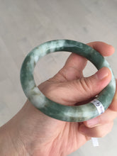 Load image into Gallery viewer, 59.5mm certified Type A 100% Natural dark green brown chubby round cut Jadeite Jade bangle BK141-5309